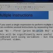 Multiple Instructions In Awk