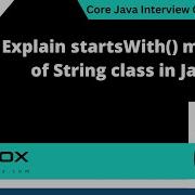 Explain StartsWith Method Of String Class In Java Core Java Interview Question 354
