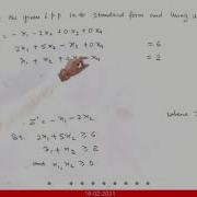 Revised Simplex Method Standard Form 2 Msc Final Year Mathematics