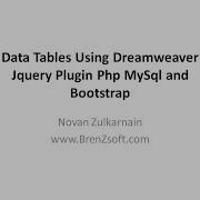 Data Tables Using Dreamweaver Jquery Plugin Php MySql And Bootstrap Part 1