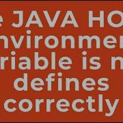 Переменная среды JAVA HOME определена неправильно