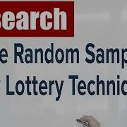 Simple Random Sampling Using Lottery Method Explained For Students