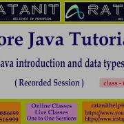 Core Java Tutorials Java Introduction Data Types By Mr RATAN CLASS 06