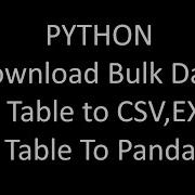 Python Download Data From Sql Table To Excel Convert Sql Table To Pandas Dataframe SQL Alchemy