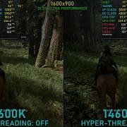 13600K Hyper Threading Off Vs 14600K Hyper Threading On Last Of Us 2