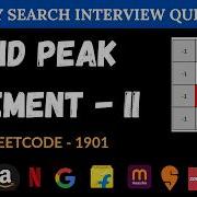 Find Peak Element II Leetcode 1901 Divide Conquer Solution