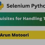 Pre Requisites For Handling Tables Selenium Python