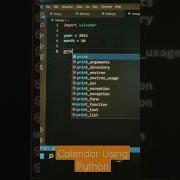 Calendar Using Python Programming VS Code NIIN KM