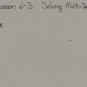 Solving Multi Step Problems L6 3