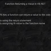 Function Returning A Value In Visual Basic Net Function Returning A Value In VB NET With Example
