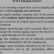 MULTIRATE DIGITAL SIGNAL PROCESSING