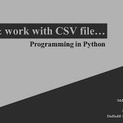 Read And Work With CSV File Python AI