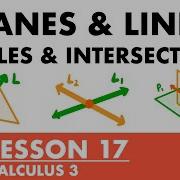 Intersections Of Lines Planes In 3D Space Calculus 3 Lesson 17 JK Math