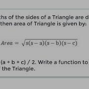 C Program To Calculate Area Of A Triangle Using Pointers