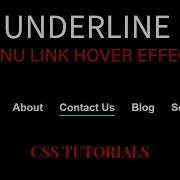 Draw Underline Link Hover Effect CSS Menu Hover Effect