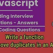 Javascript JavaScript Interview Coding Question Write A Function To Remove Duplicates In Array