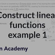Constructing Linear Functions Example 1 Algebra I Khan Academy