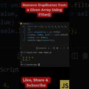 29 Method 2 Remove Duplicates From An Array In JavaScript Shorts Javascript Coding