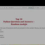 Top 10 Python MCQ On Random Module