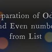 Odd And Even Number Separation LIST PYTHON