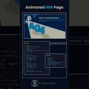 404 Page Animation Using HTML CSS JavaScript Coding Webdevelopment Webdesign Viral Shorts