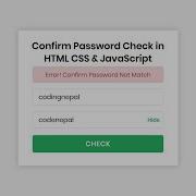 Confirm Password Check In HTML CSS JavaScript CodingNepal