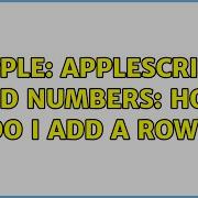 Apple AppleScript And Numbers How Do I Add A Row