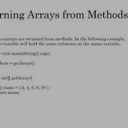 Returning Arrays From Methods