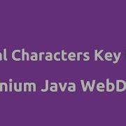 Special Characters Key Events In Selenium Java