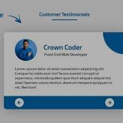 How To Make Testimonial Slider Using Html Css JavaScript Testimonial Slider Html Css Crown Coder
