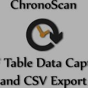PDF Table Data Capture And CSV Export On ChronoScan