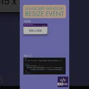 JavaScript Window Resize Event