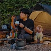 Camping In Forest With My Dog Korean Spicy Grilled Pork Belly Wood Stove ASMR