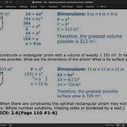 MAP4C 2 6 Optimizing Volume And Surface Area VIDEO