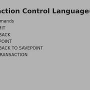 Transaction Control Language TCL Commands