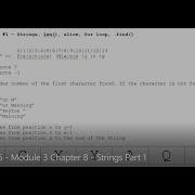 Python Lesson 16 Module 3 Chapter 8 Strings Part 1