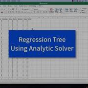 Regression Decision Tree Using Analytic Solver