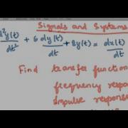 Find Transfer Function Frequency Response Impulse And Step Response For Differential Equation P1
