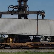 The Hypnotic Loading Process Of Massive Train Wagon Flat Cars