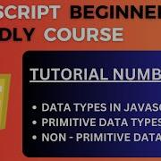 Data Types In JavaScript JavaScript Tutorial 3 For Beginners