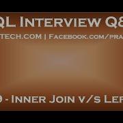 Part 9 Difference Between Inner Join And Left Join