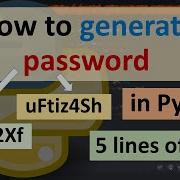 How To Generate Password In Python