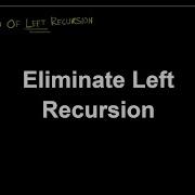 Eliminate Left Recursion From A Grammar