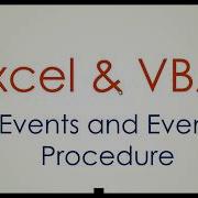 Event Procedure Excel VBA