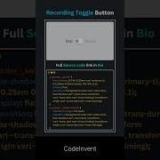 Recording Toggle Button Animation CSS Css Coding