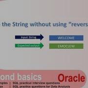Oracle SQL Practical Question With Answer Reverse The String Without Using Reverse Function