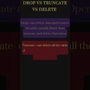 Drop Vs Truncate Vs Delete Most Important Sql Question Easy Learning