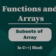 Subsets Of Array