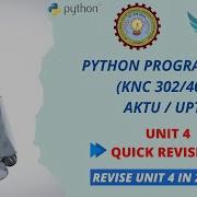 Python Programming Unit 4 Quick Revision KNC 302 402 AKTU Unique AppSites