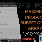 Maximum Product Subset Of An Array Gfg Potd Today POTD GFG Problem Of The Day C